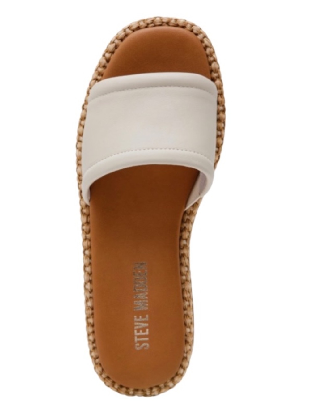 Steve Madden Boardwalk Women's Flat Shoes Bone Leather 9.5 - Textile - NWB - Picture 3 of 4